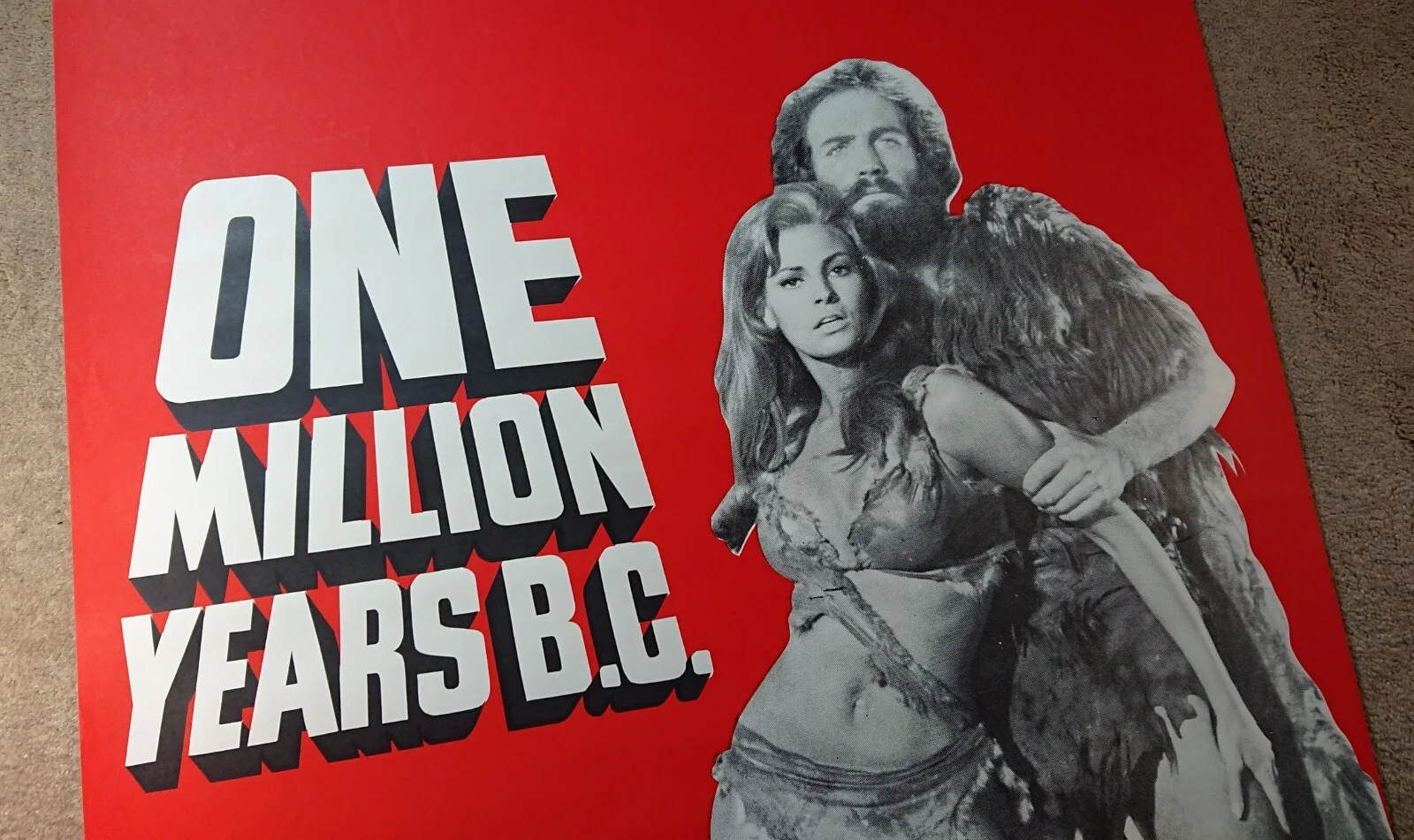1966 One Million Years BC UK One Sheet Film Poster, Un-issued, image 3