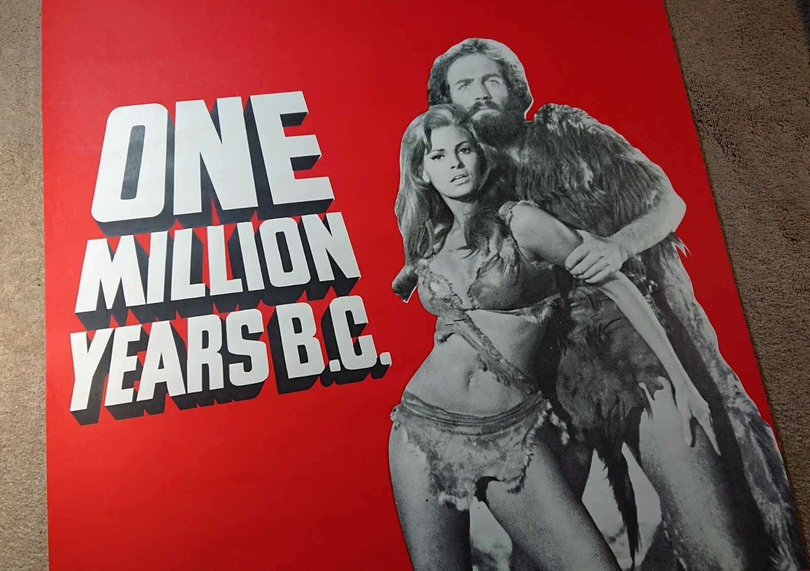 1966 One Million Years BC UK One Sheet Film Poster, Un-issued, image 4