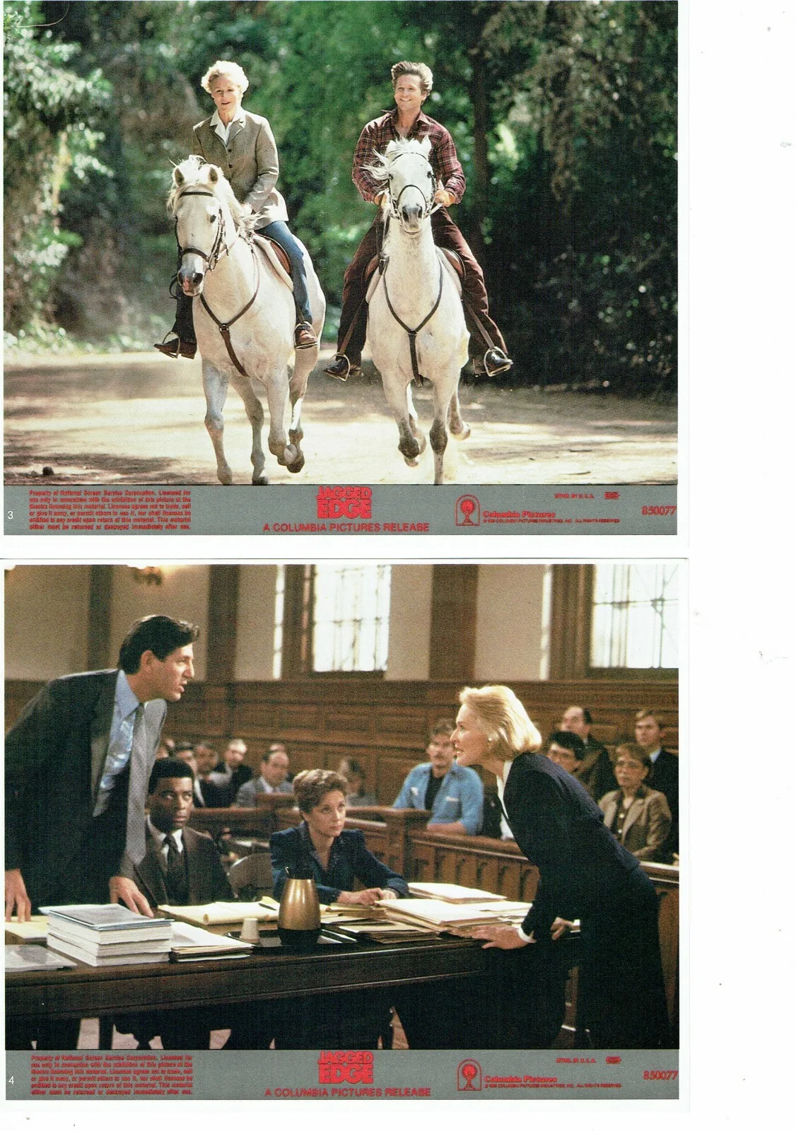 Jagged Edge ORIGINAL USA Front Of House FOH Lobby Cards Set of 8 Glenn Close, изображение 4