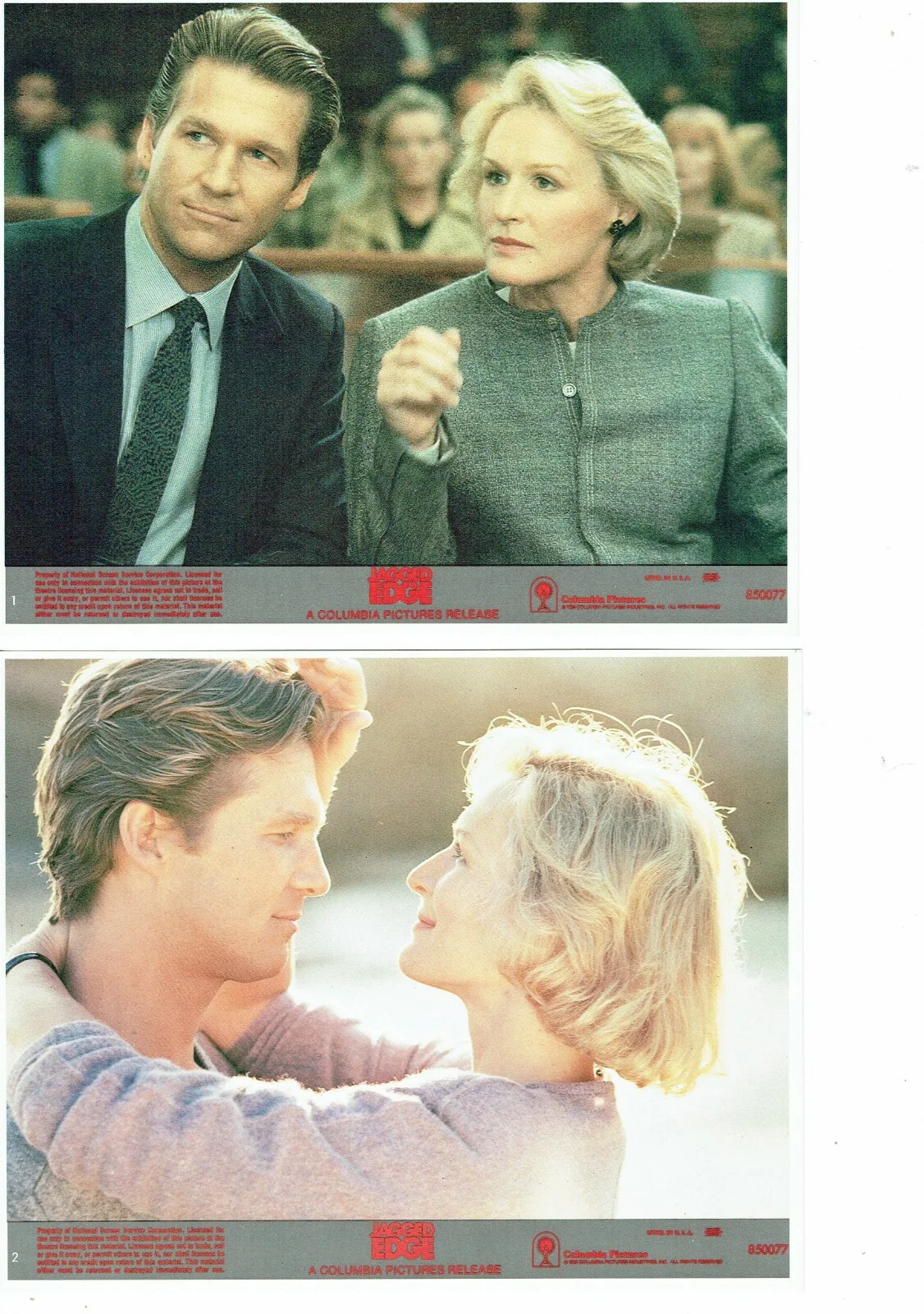 Jagged Edge ORIGINAL USA Front Of House FOH Lobby Cards Set of 8 Glenn Close, изображение 5