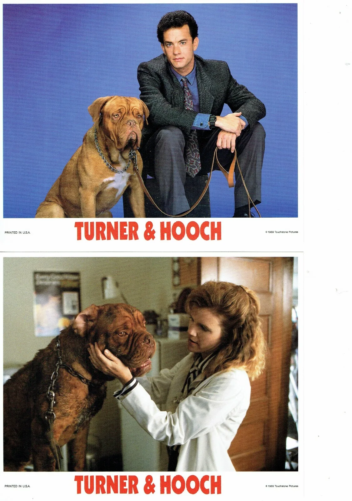 Turner & Hooch ORIGINAL FOH Lobby Cards Set of 8 inc Goofy & Wilbur Card, изображение 2