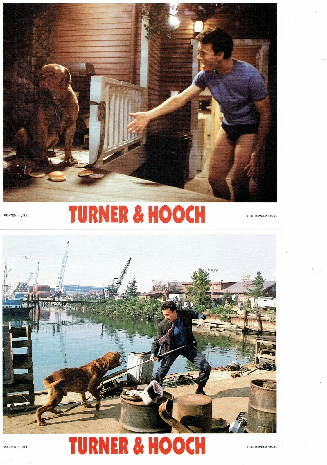 Turner & Hooch ORIGINAL FOH Lobby Cards Set of 8 inc Goofy & Wilbur Card, изображение 4