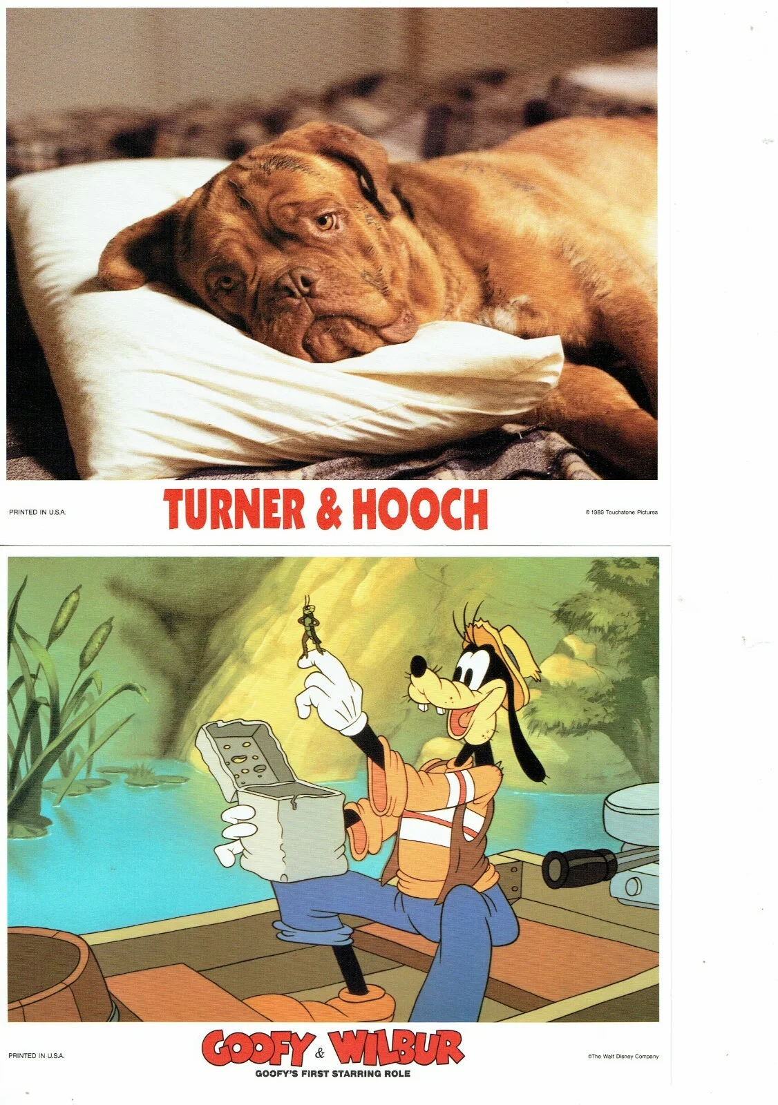 Turner & Hooch ORIGINAL FOH Lobby Cards Set of 8 inc Goofy & Wilbur Card, изображение 5