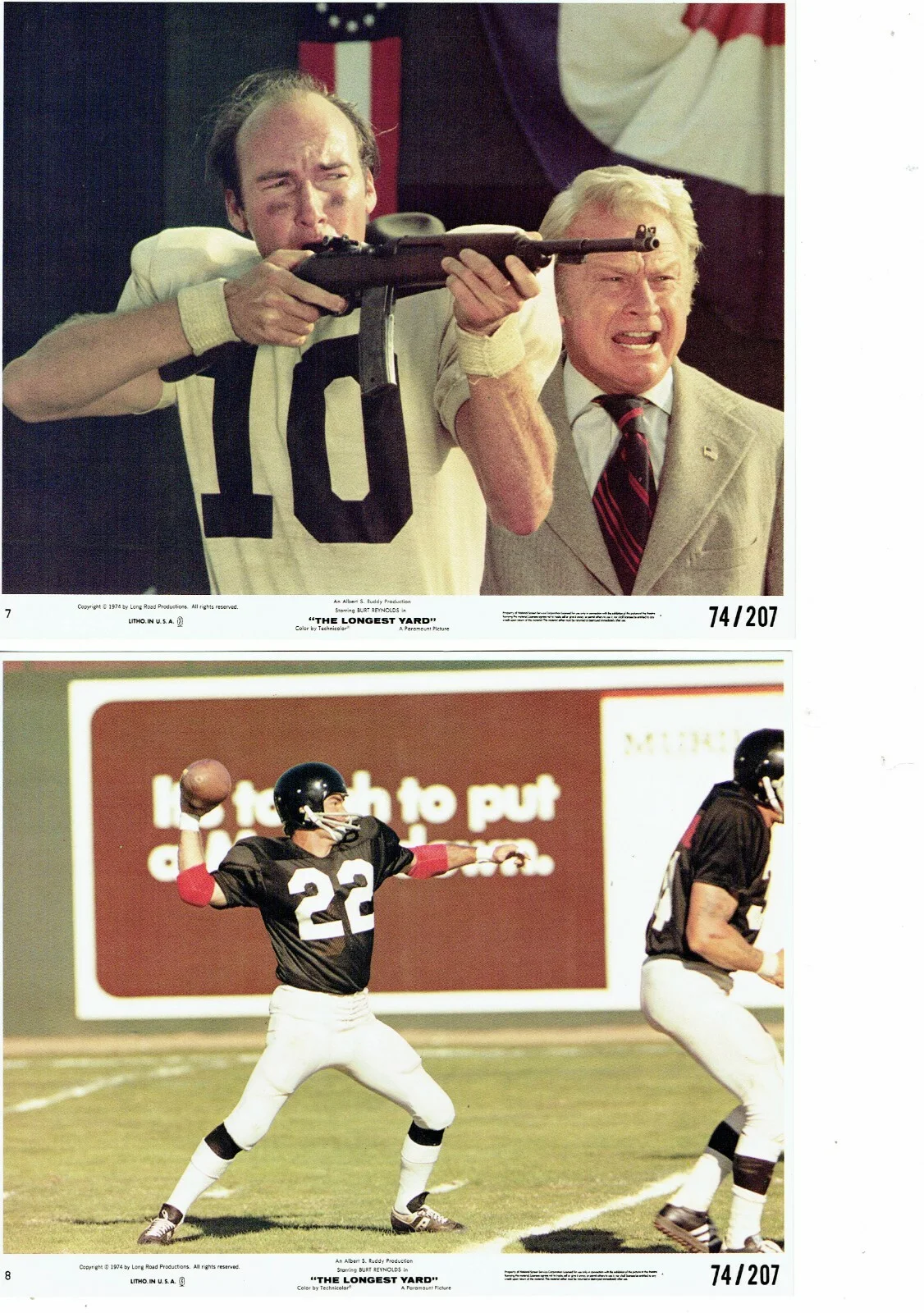 The Longest Yard ORIGINAL Paramount USA FOH Front Of House Lobby Cards 8 Photos, изображение 5