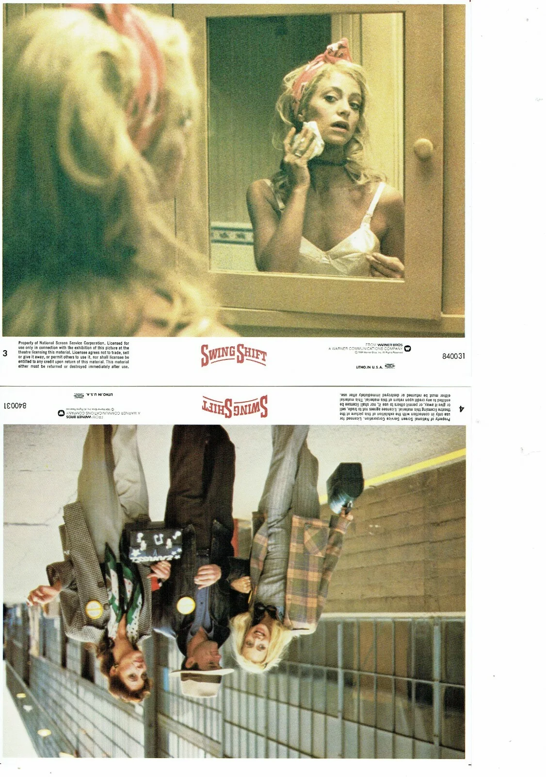 Swing Shift ORIGINAL USA Warner Bros FOH Front Of House Lobby Cards Set of 8, изображение 3