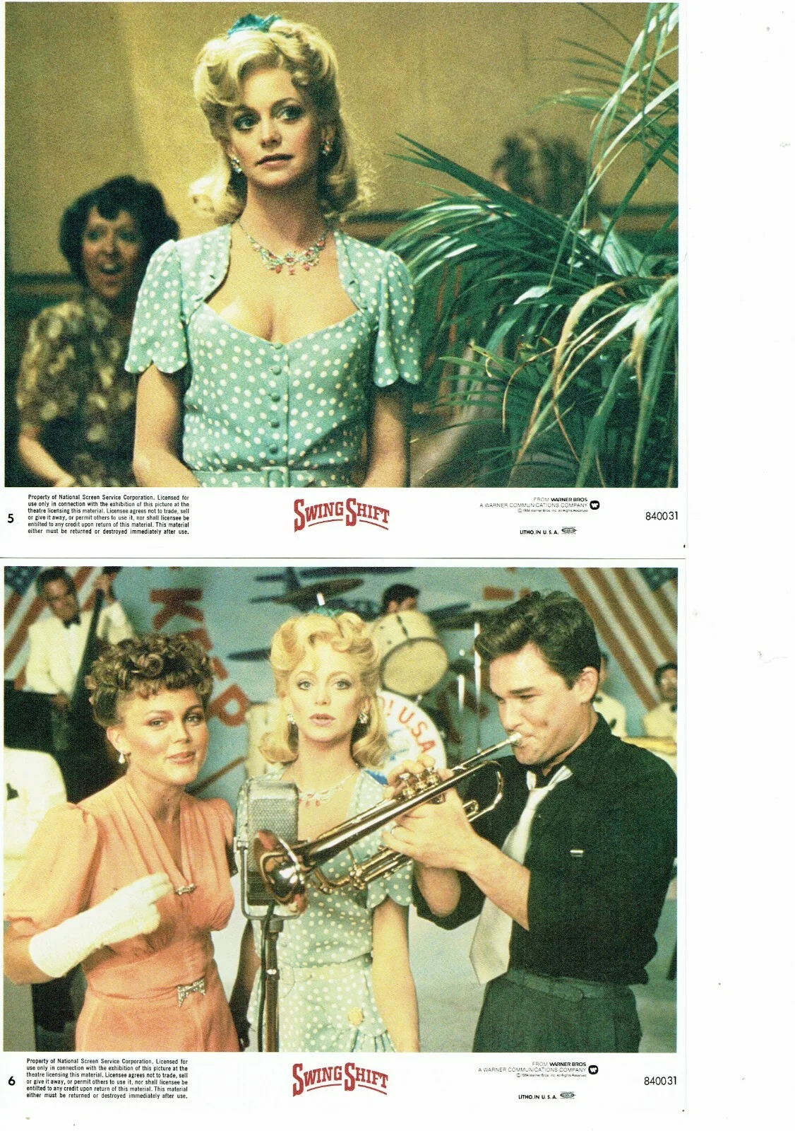 Swing Shift ORIGINAL USA Warner Bros FOH Front Of House Lobby Cards Set of 8, изображение 4