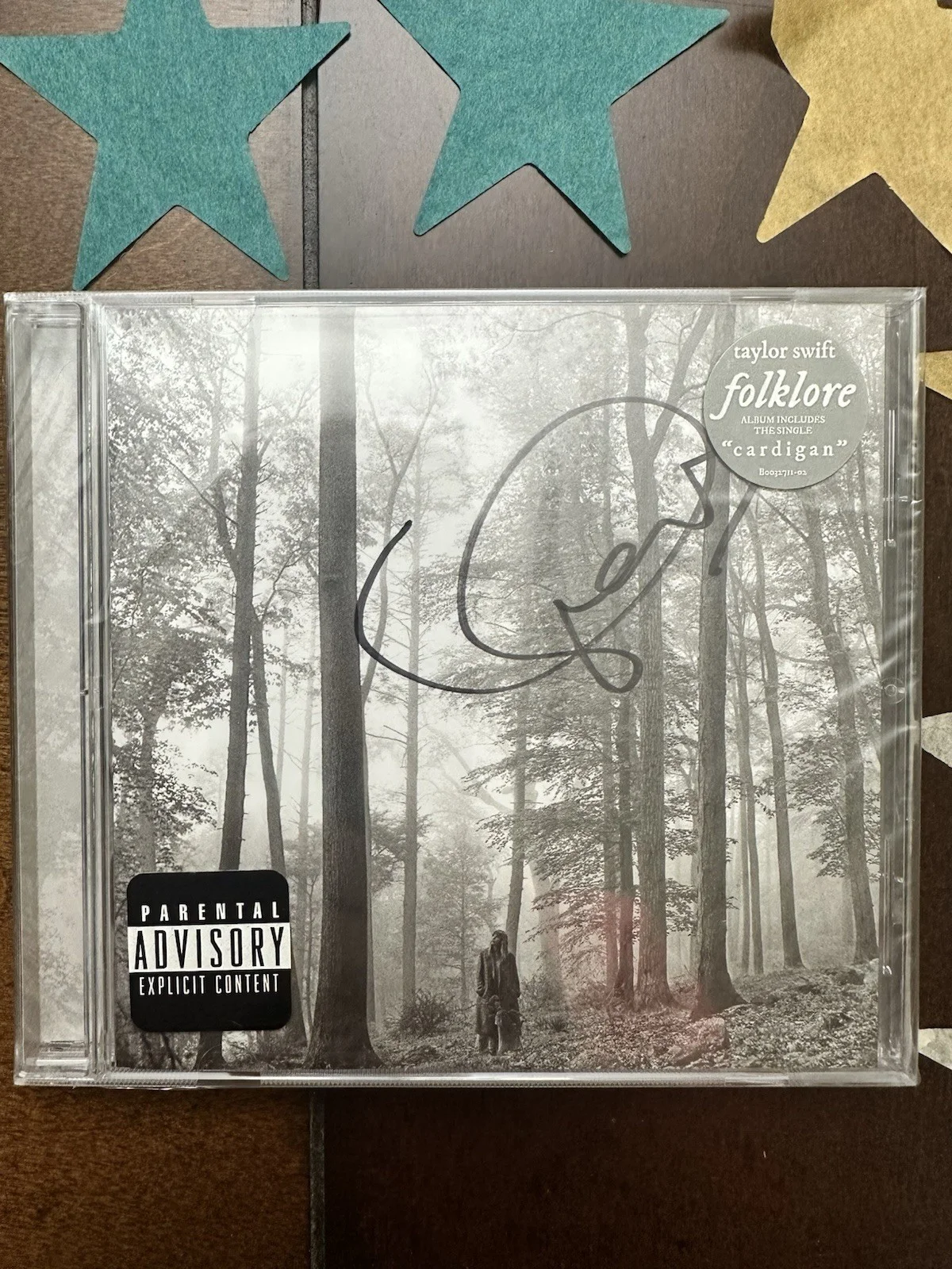 Taylor Swift SIGNED Folklore CD Sealed New With Stars Authentic, image 2