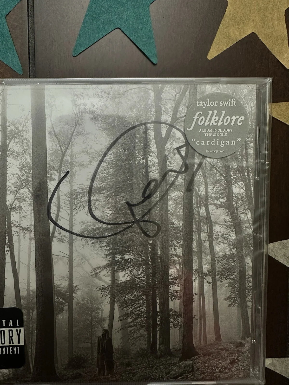 Taylor Swift SIGNED Folklore CD Sealed New With Stars Authentic, image 3