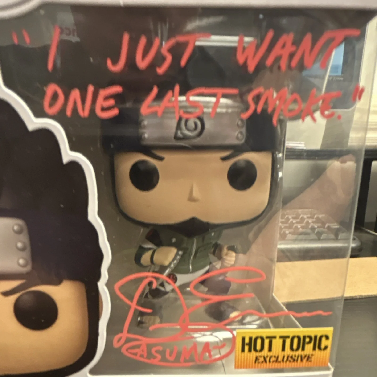 Funko Pop Naruto Shippuden Asuma Hot Topic Exclusive Signed, image 4