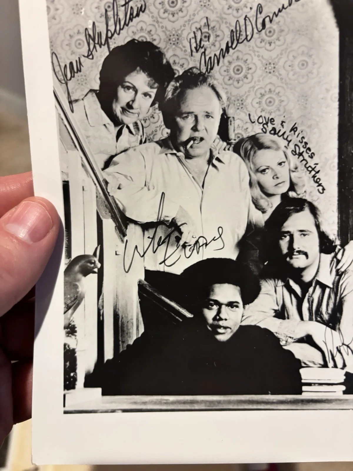 Carol O'Connor — All in The Family Cast Signed Autographed BLACK & WHITE 3X5 PHOTO--5 SIGNATURES, изображение 5
