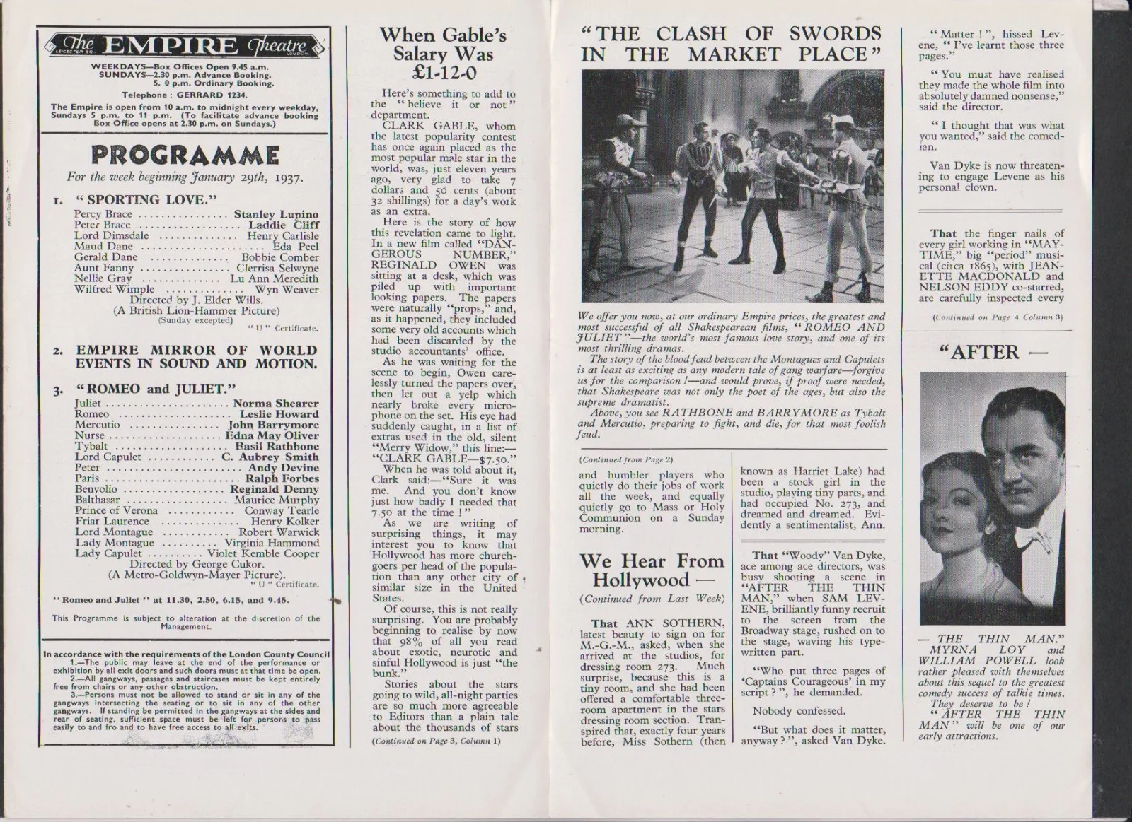 Vintage NORMA SHEARER LESLIE HOWARD JOAN CRAWFORD 'Empire Weekly News' 1937, изображение 3