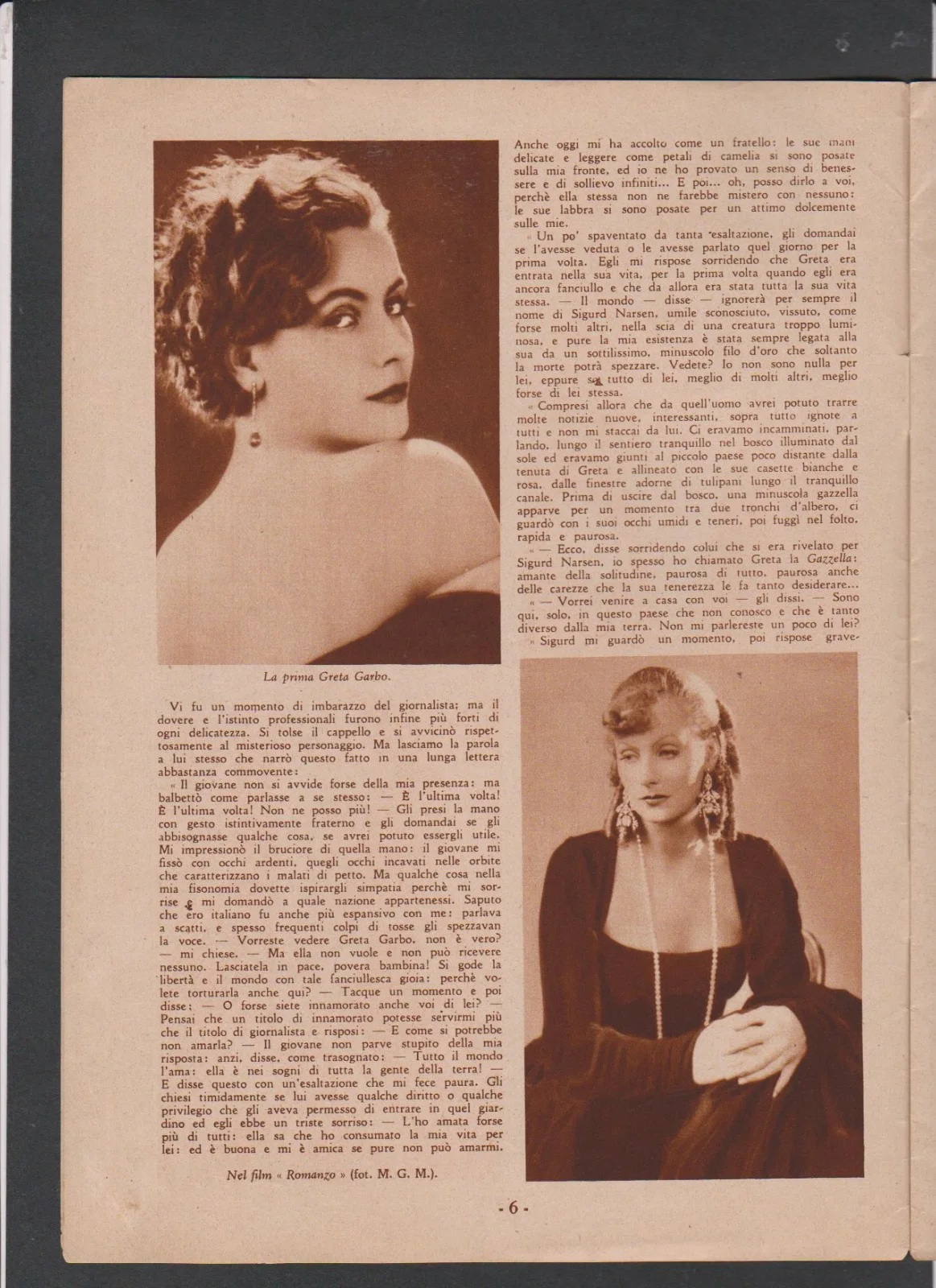 Vintage GRETA GARBO "Italian Magazine" 1933, изображение 4