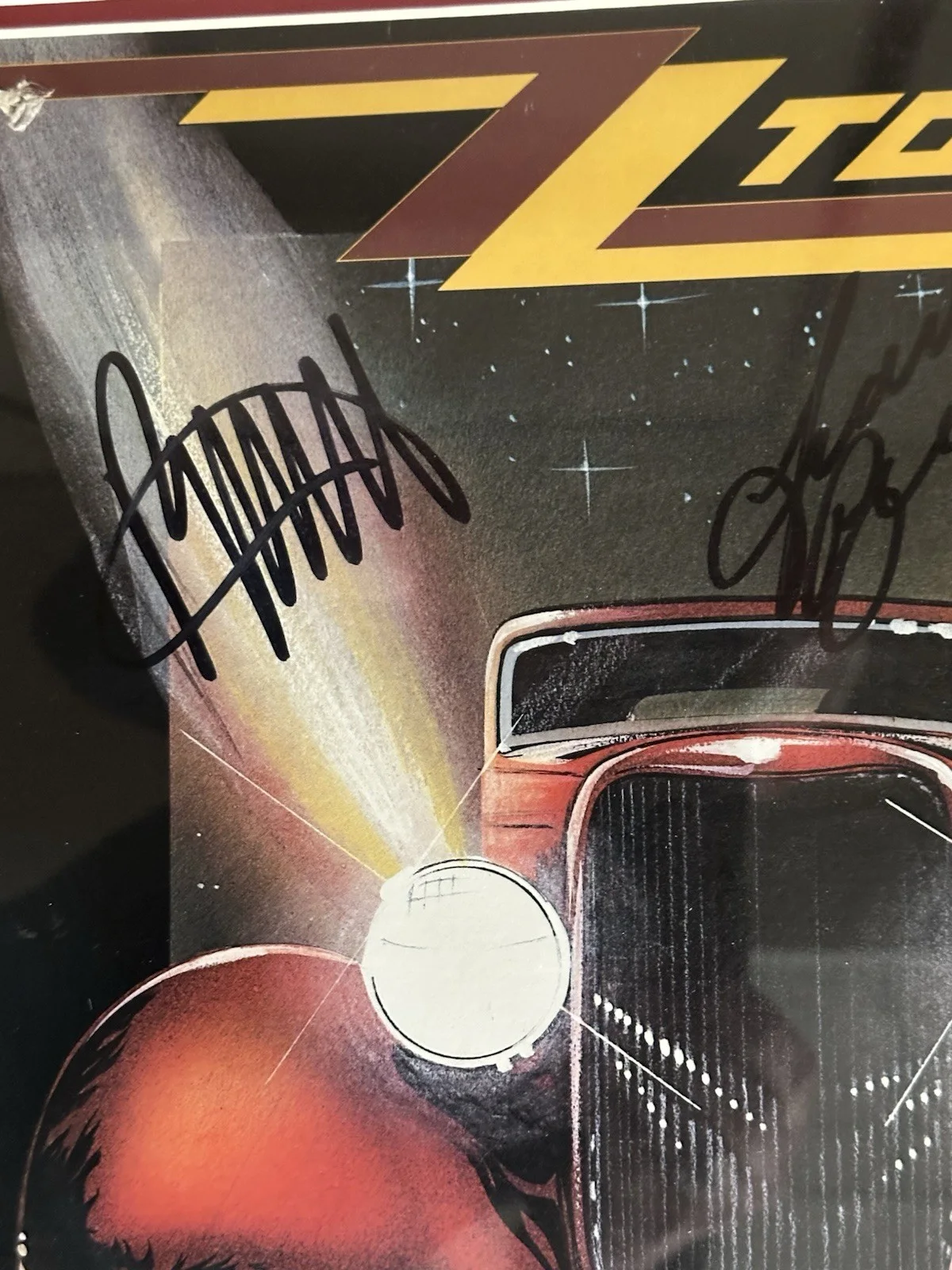 Custom Framed Signed ZZ Top Eliminator, Signed By All Three Band Members, image 3