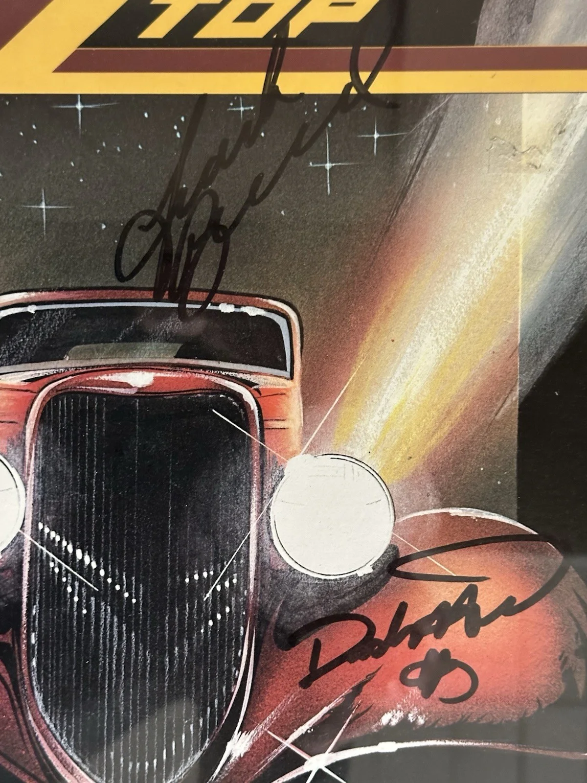 Custom Framed Signed ZZ Top Eliminator, Signed By All Three Band Members, image 4