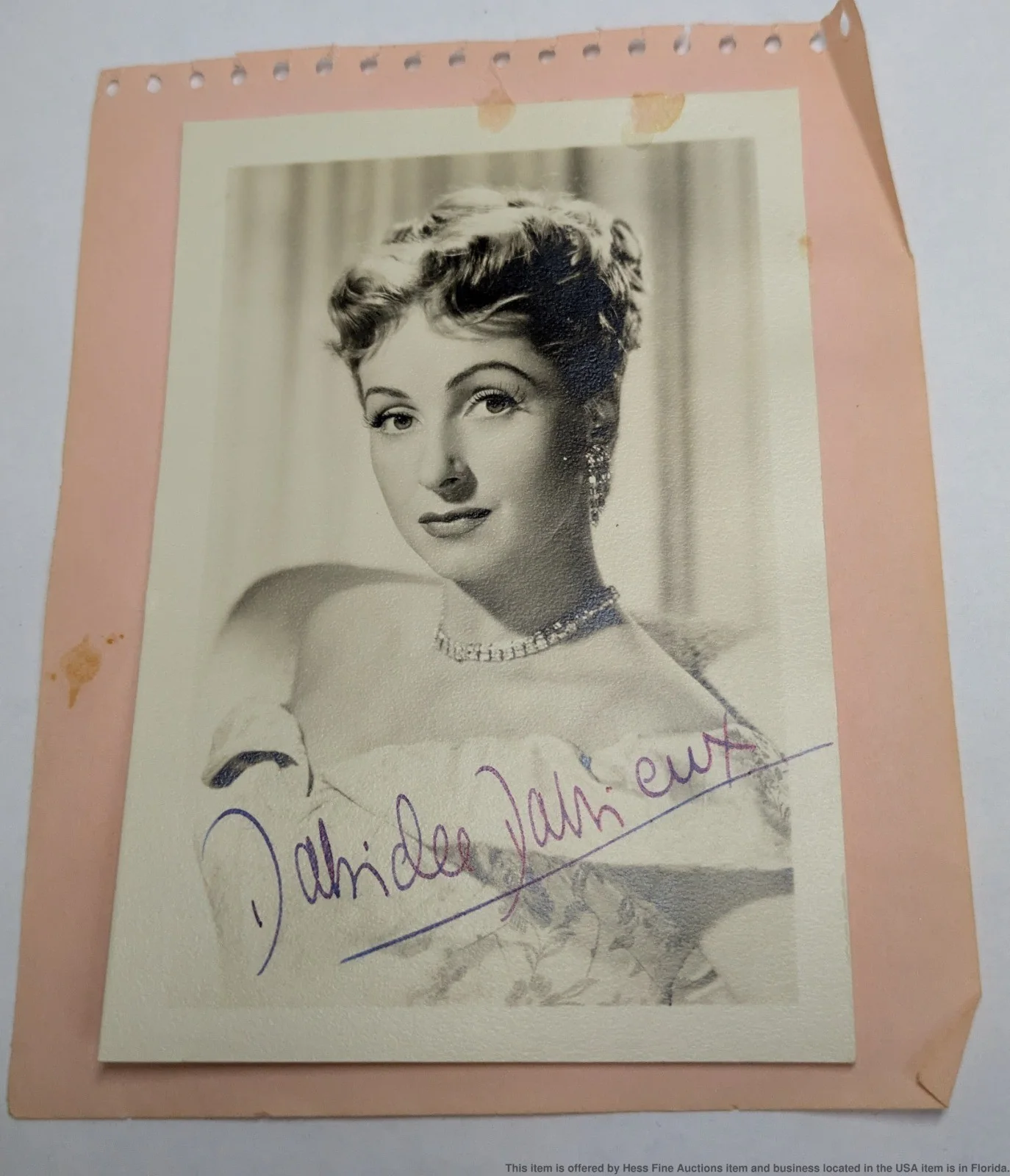 Signed Photograph Danielle Darrieux Film Actress Vintage French Silver Gelatin, изображение 2