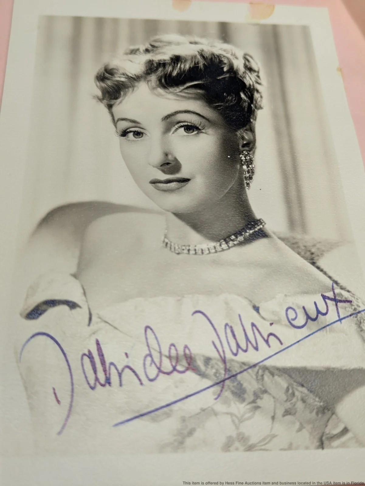 Signed Photograph Danielle Darrieux Film Actress Vintage French Silver Gelatin, изображение 3