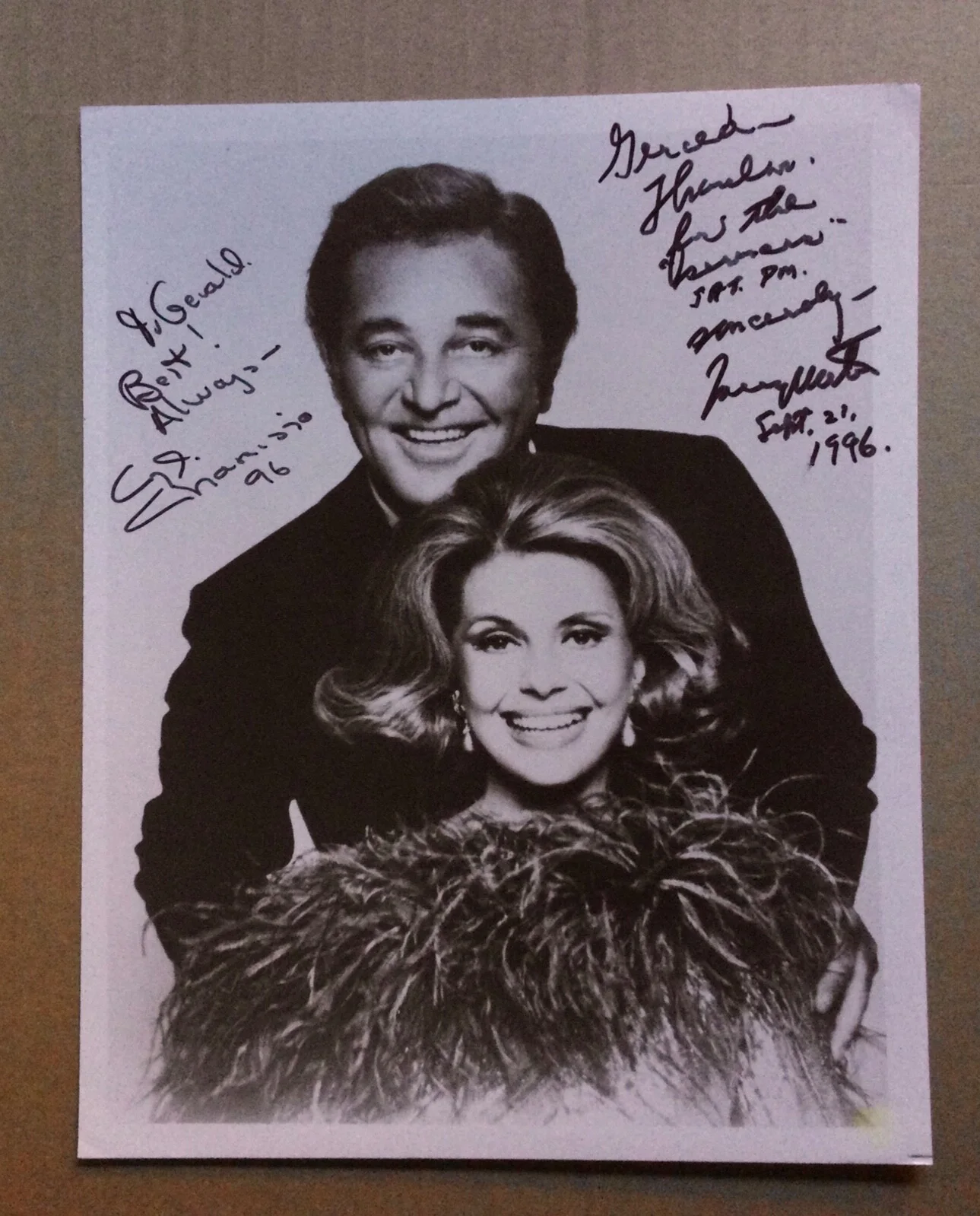 Cyd Charisse & Tony Martin — Cyd Charisse (1922-2008) & Tony Martin (1913-2012) signed & inscribed photo