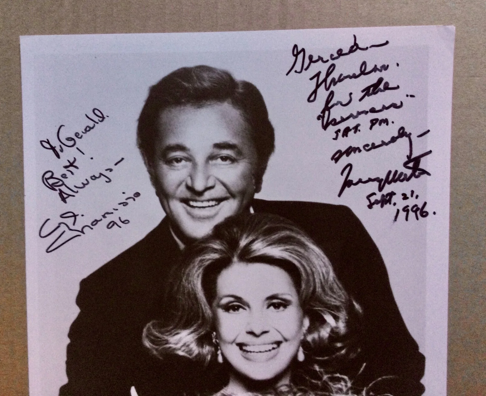 Cyd Charisse, Tony Martin — Cyd Charisse (1922-2008) & Tony Martin (1913-2012) signed & inscribed photo, изображение 2