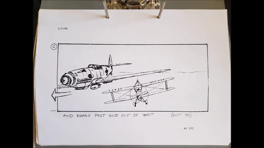 Indiana Jones and the Last Crusade Original 6 Storyboards (ME-109 scenes) PROP, изображение 2