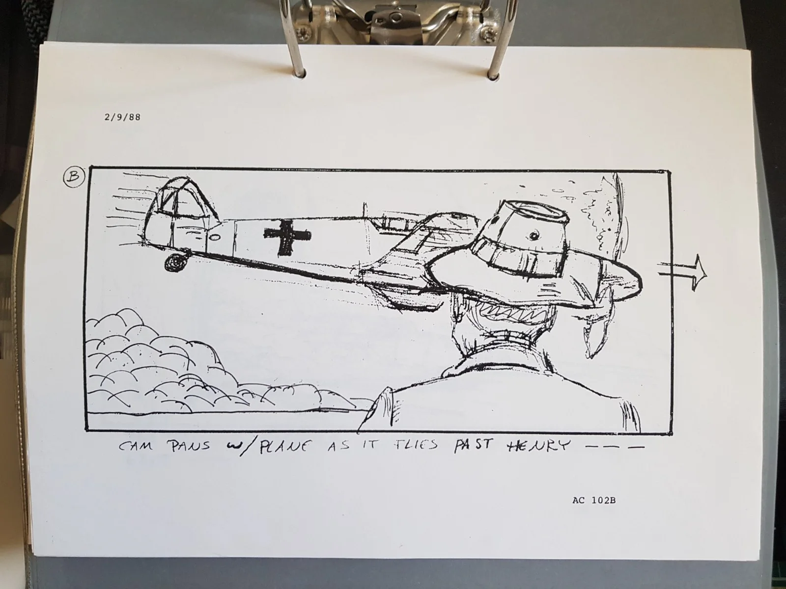Indiana Jones and the Last Crusade Original 6 Storyboards (ME-109 scenes) PROP, изображение 3