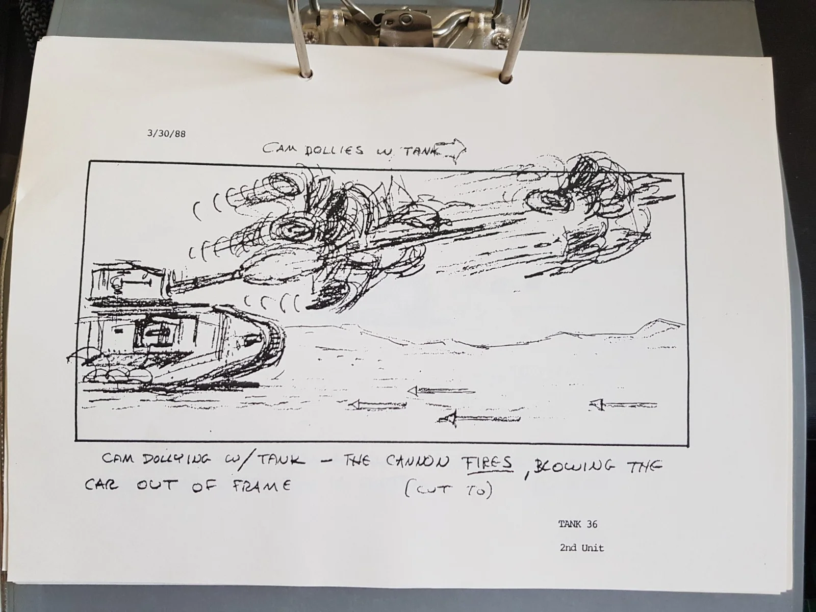 Indiana Jones and the Last Crusade Original 7 Storyboards (Tank 2nd Unit ) PROP, изображение 5