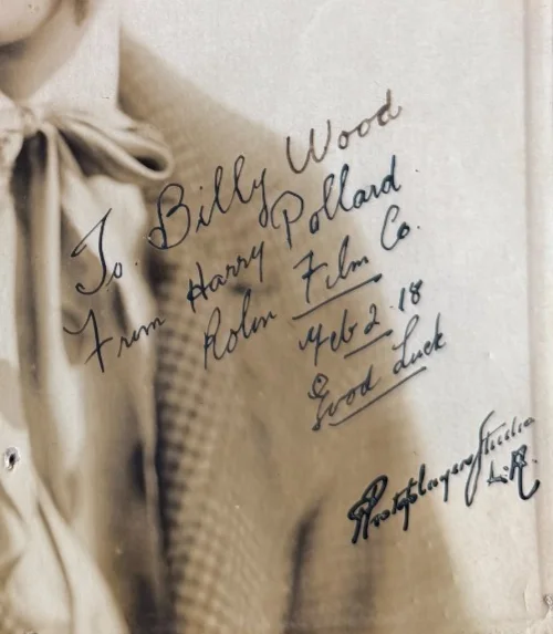 signed SNUB POLLARD silent film comedian 1918 HAL ROACH studio, image 2