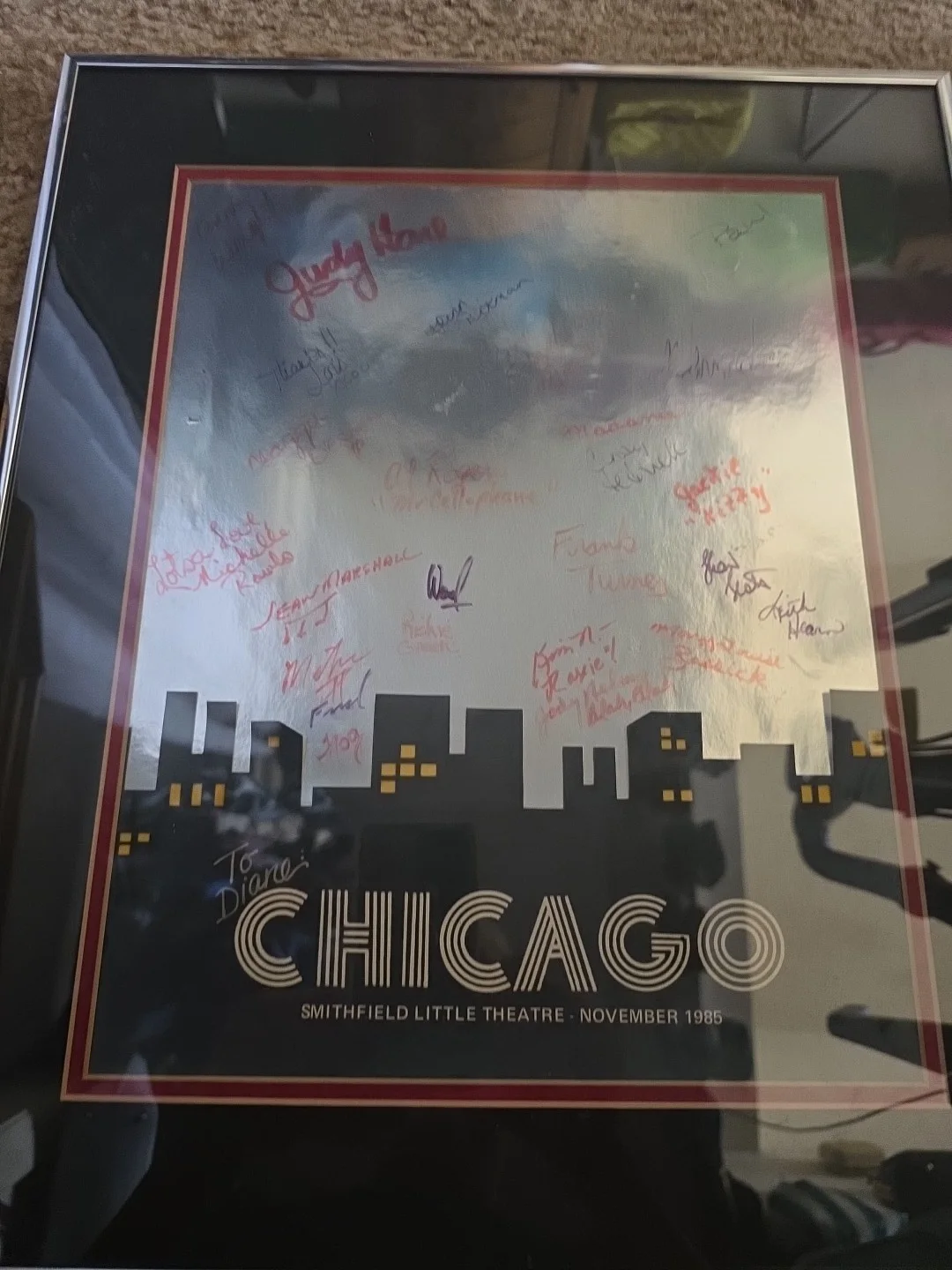 Chicago The Musical Framed Signed by Smithfield Little Theatre Autographed, изображение 2