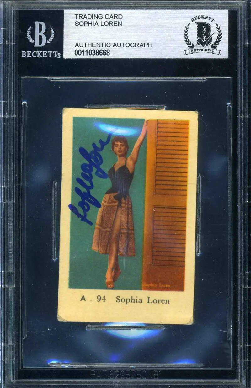 Sophia Loren — Sophia Loren BAS Beckett Coa Signed 1950`s Dutch Trading Card Autograph