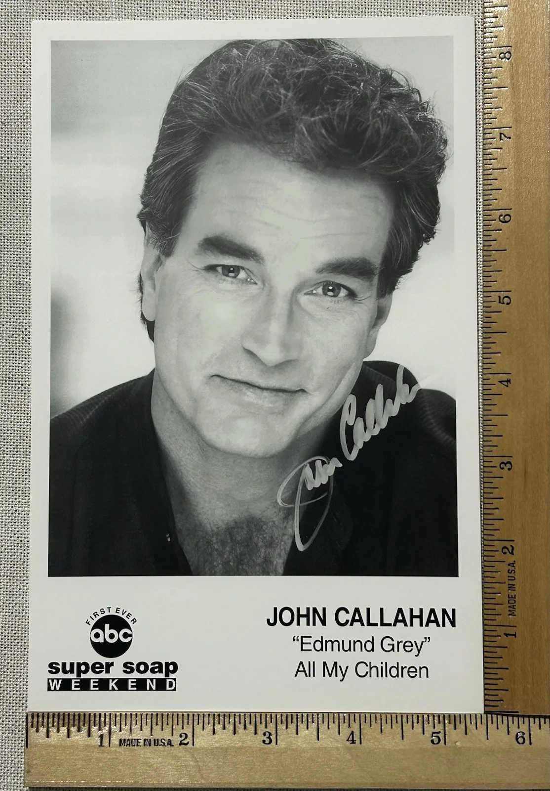 John Callahan & Walt Wiley Hand Signed 5.5" x 8.5" Photos All My Children, изображение 3