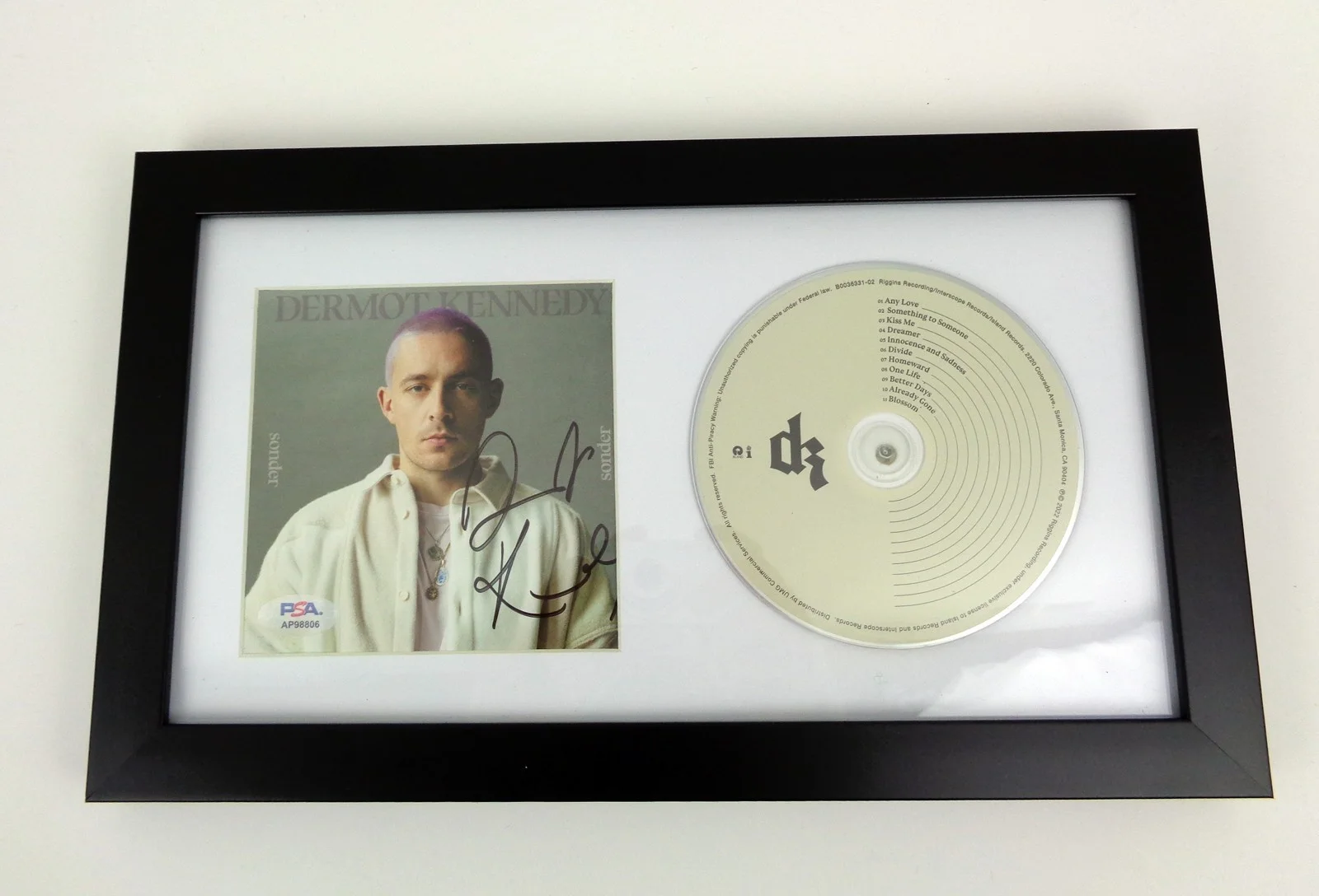 Dermot Kennedy — Dermot Kennedy Signed Autograph Sonder CD Framed PSA/DNA COA