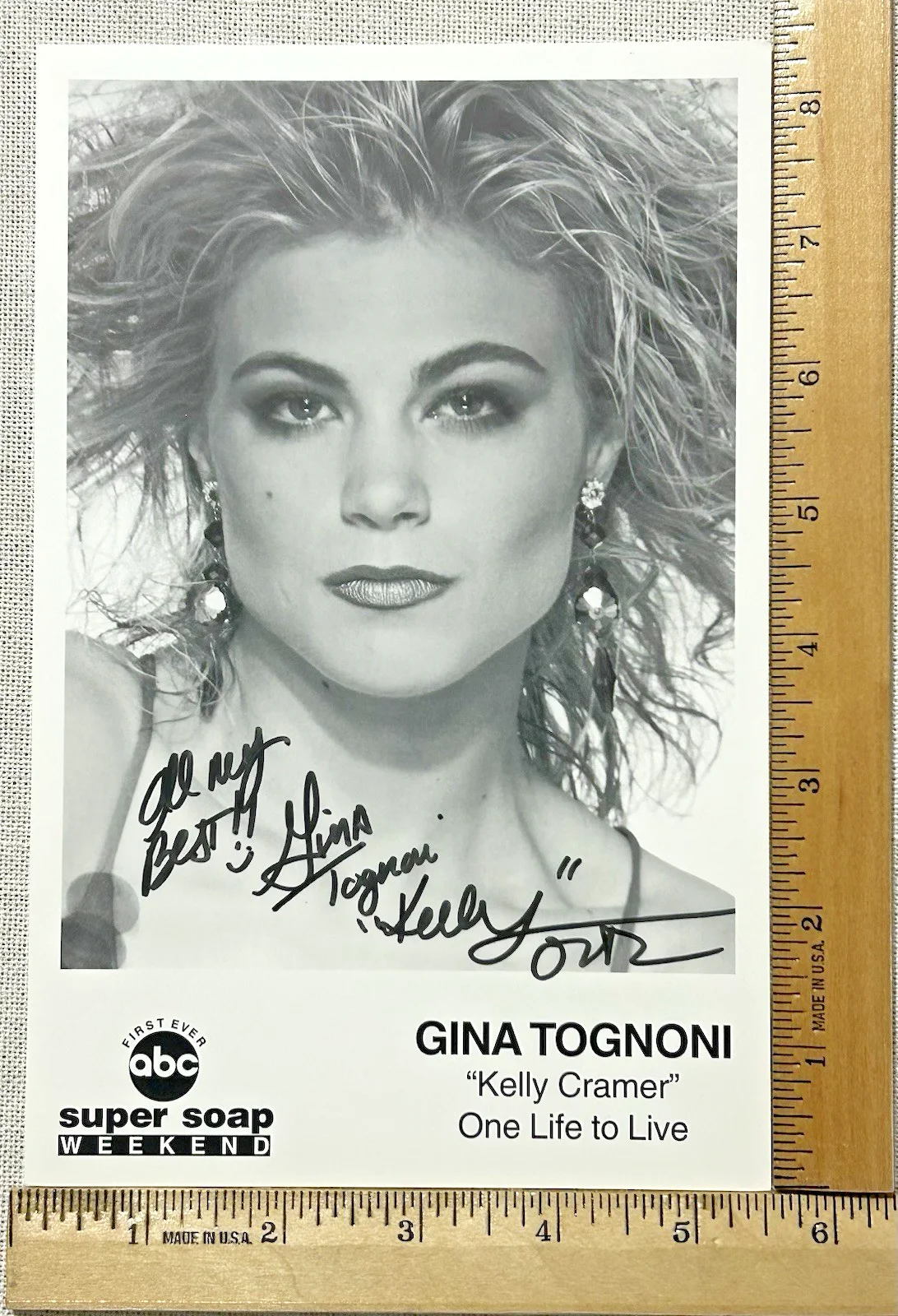 Gina Tognoni — Gina Tognoni Hand Signed 5.5" x 8.5" Photo Young And The Restless, Guiding Light, изображение 2