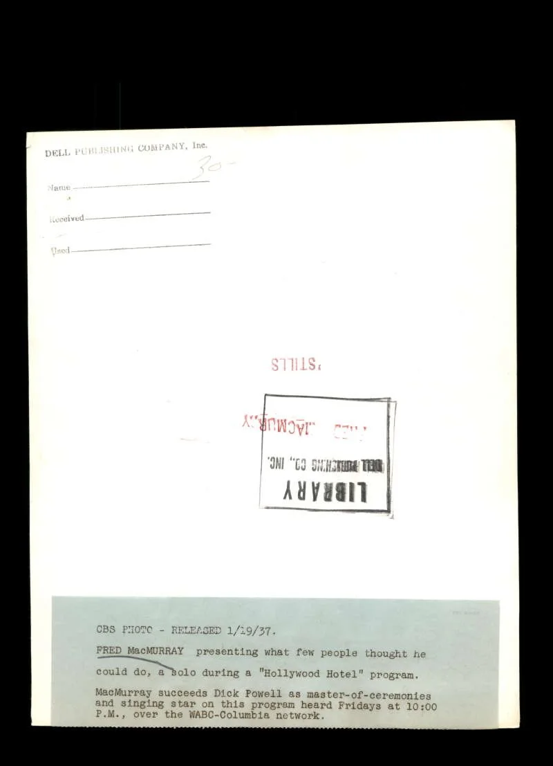 Fred MacMurray — Fred MacMurray PSA DNA Coa Signed 8x10 Photo Autograph, image 2