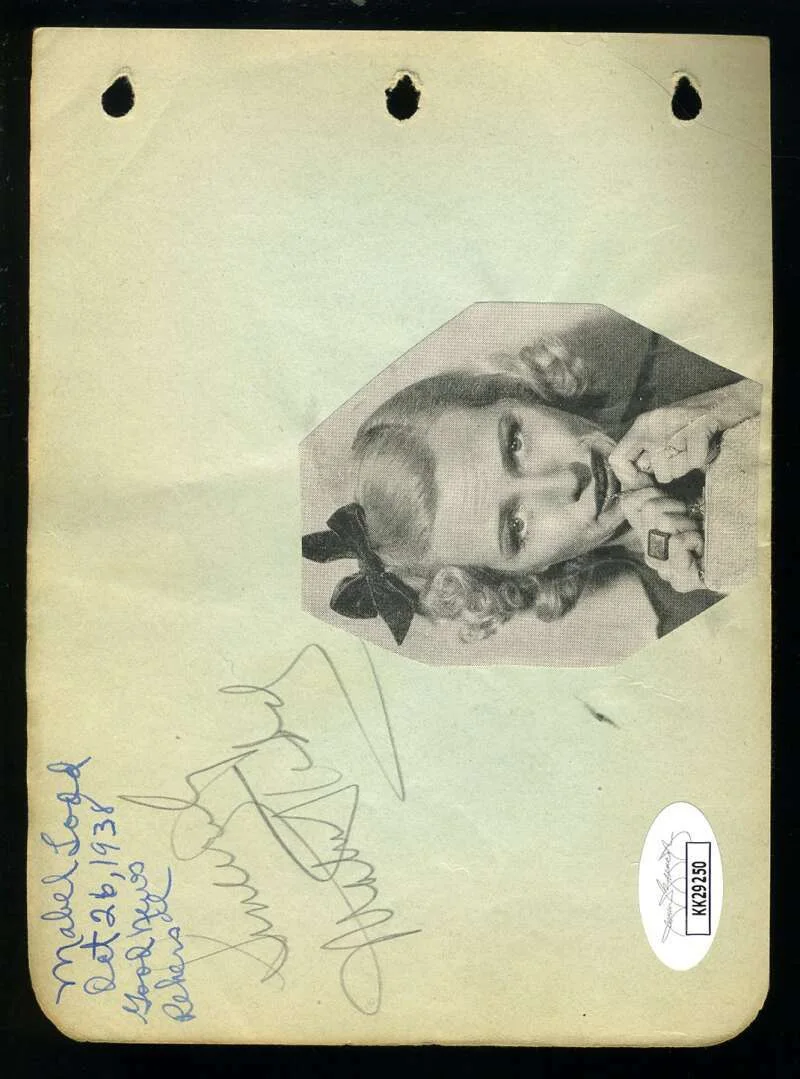 Johnny Weissmuller Mabel Todd — Johnny Weissmuller Mabel Todd JSA Coa Signed Album Page Autograph, изображение 2