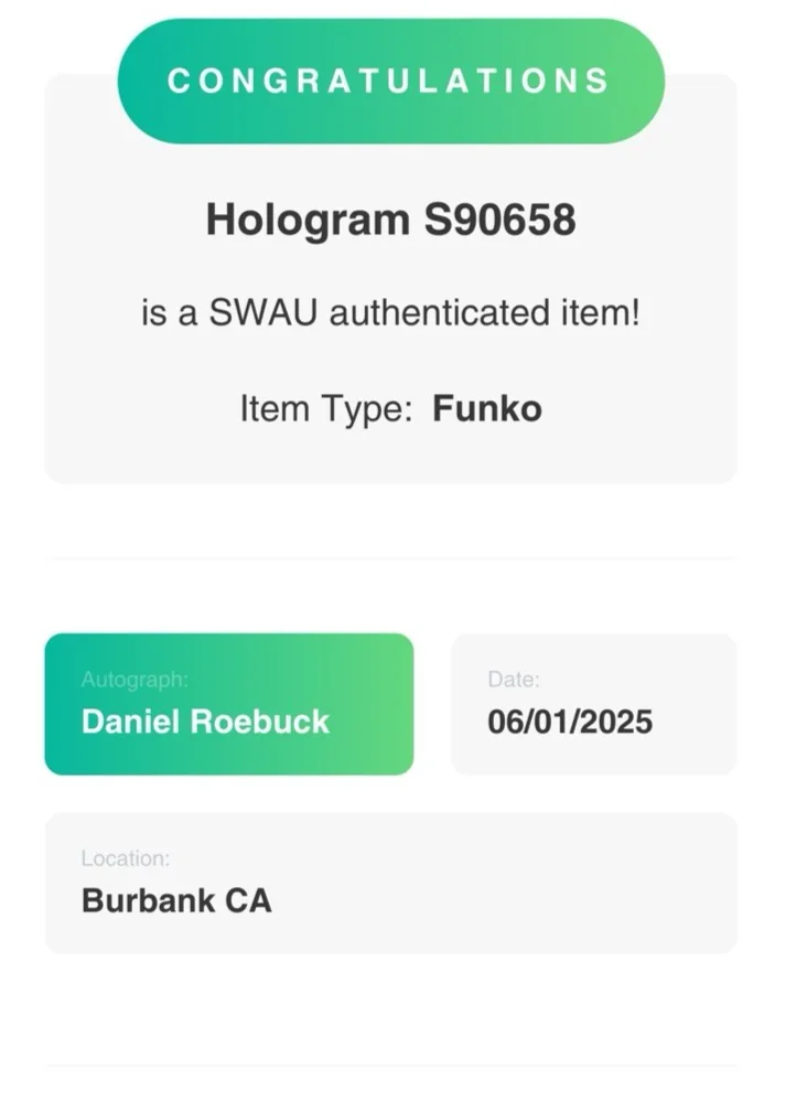 Daniel Roebuck Signed Funko Pop! Art the Clown #1591 Autograph Auto SWAU COA INS, image 3