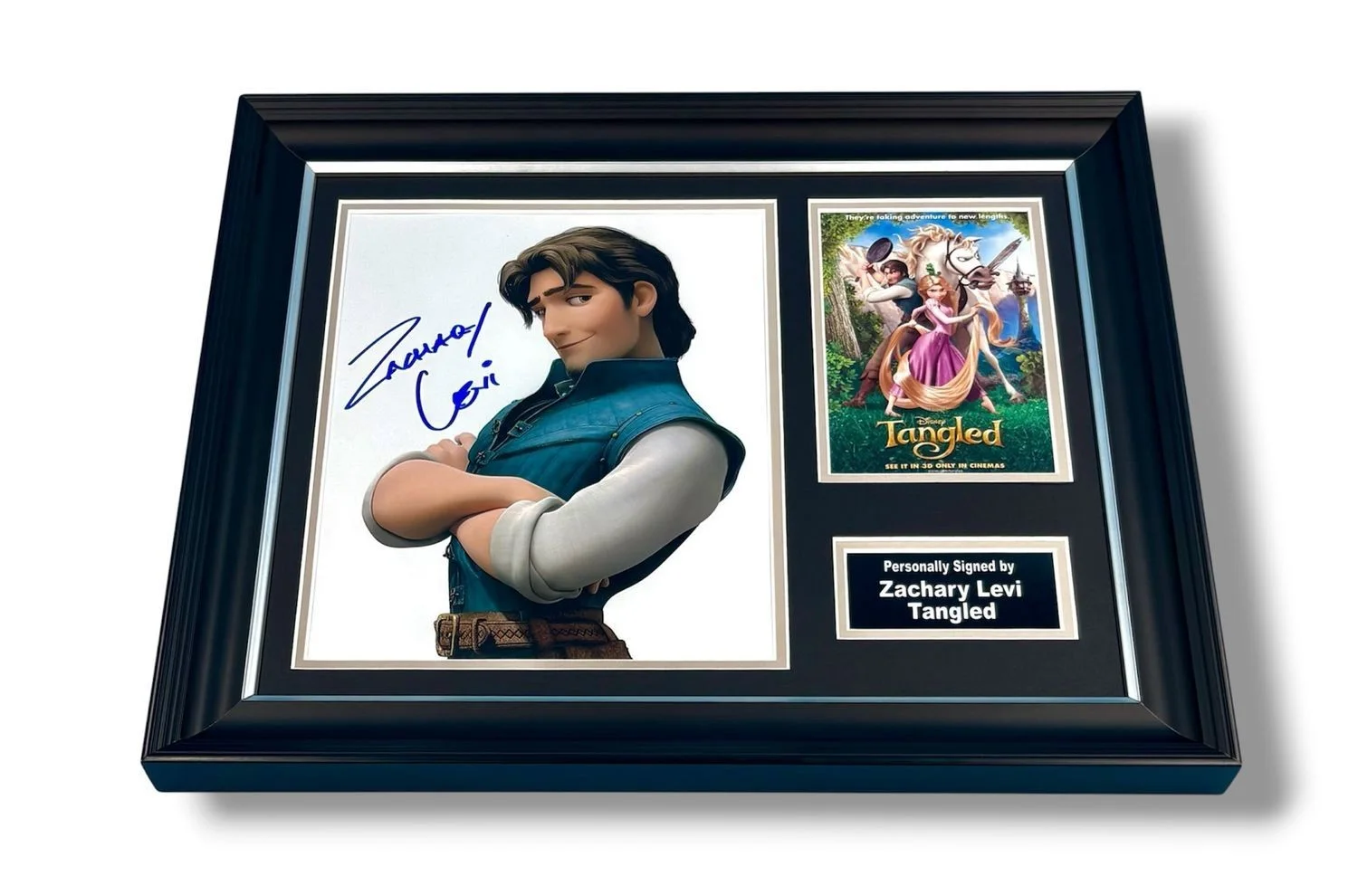 Zachary Levi Signed Photo Framed & COA Tangled Movie Poster Autograph Auto, image 4