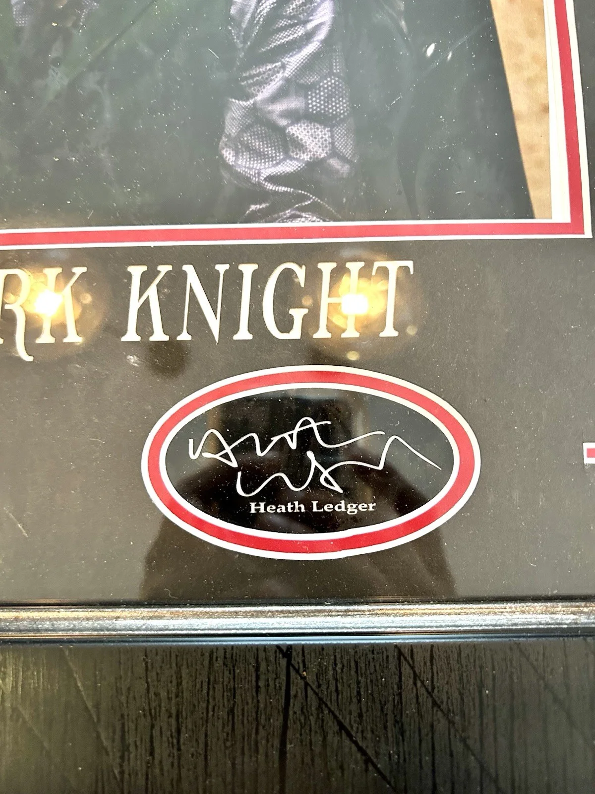 NIB The Dark Knight Framed Poster Signed By Christian Bale and Heath Ledger, image 2