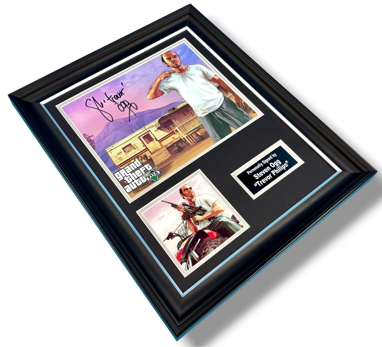 Steven Ogg Signed Photo Framed & COA GTA 5 Poster Trevor Philips Autograph Auto, image 3