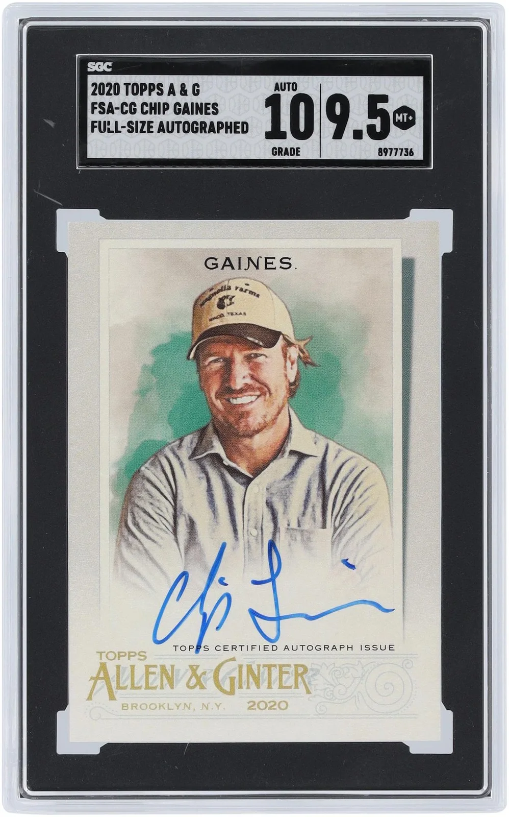 Chip Gaines — Chip Gaines Signed 2020 Topps Allen & Ginter #FSA-CG SGC Rated 9.5/10 Card