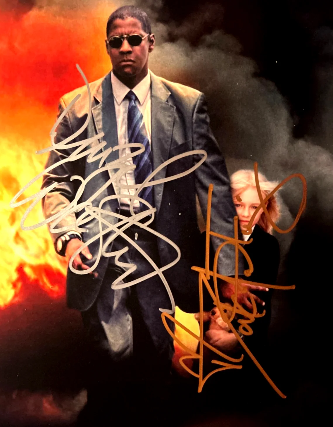 Denzel Washington, Dakota Fanning — DENZEL & FANNING Signed [MAN ON FIRE] 8x10" Authentic Original Autographs w/COA, изображение 3