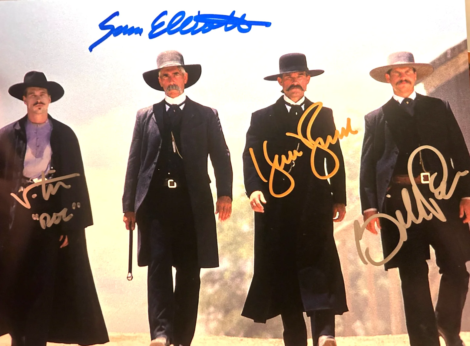 Kurt Russell, Val Kilmer, Sam Elliott, Bill Paxton — TOMBSTONE Cast x4 Signed 8x10 inch Authentic Original Autographs GENUINE w/COA, изображение 3