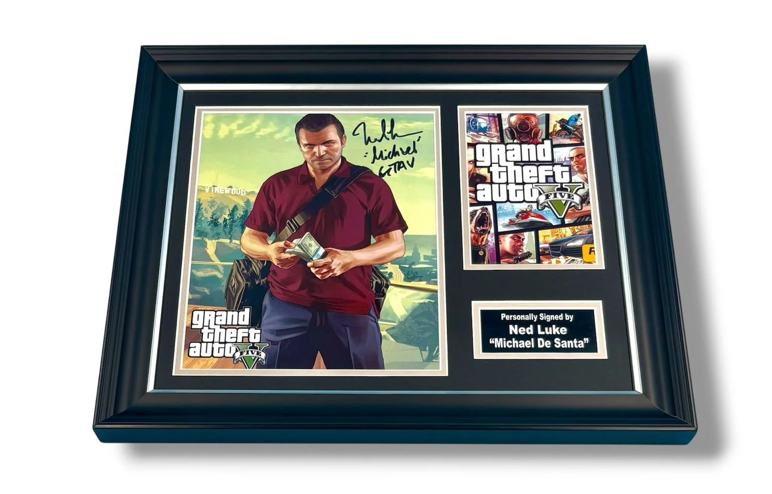 Ned Luke Signed Photo Framed & COA GTA 5 Poster Michael De Santa Autograph Auto, image 4