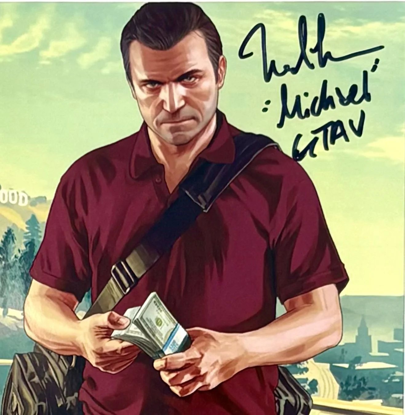 Ned Luke Signed Photo Framed & COA GTA 5 Poster Michael De Santa Autograph Auto, image 5