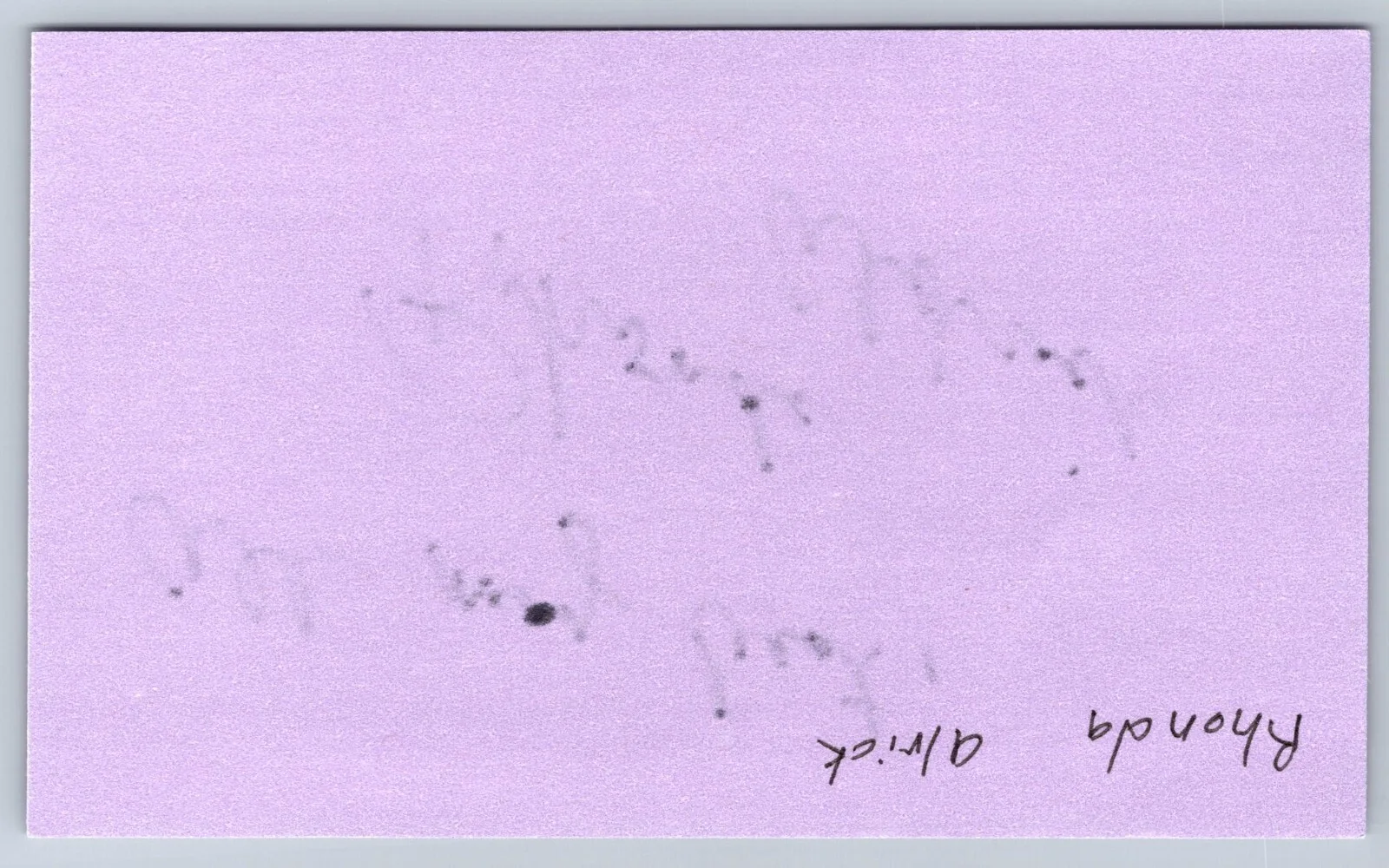 Rhonda Aldrich — Rhonda Aidrich hand signed Index Card - Actress - Star Trek The Next Generation, image 2