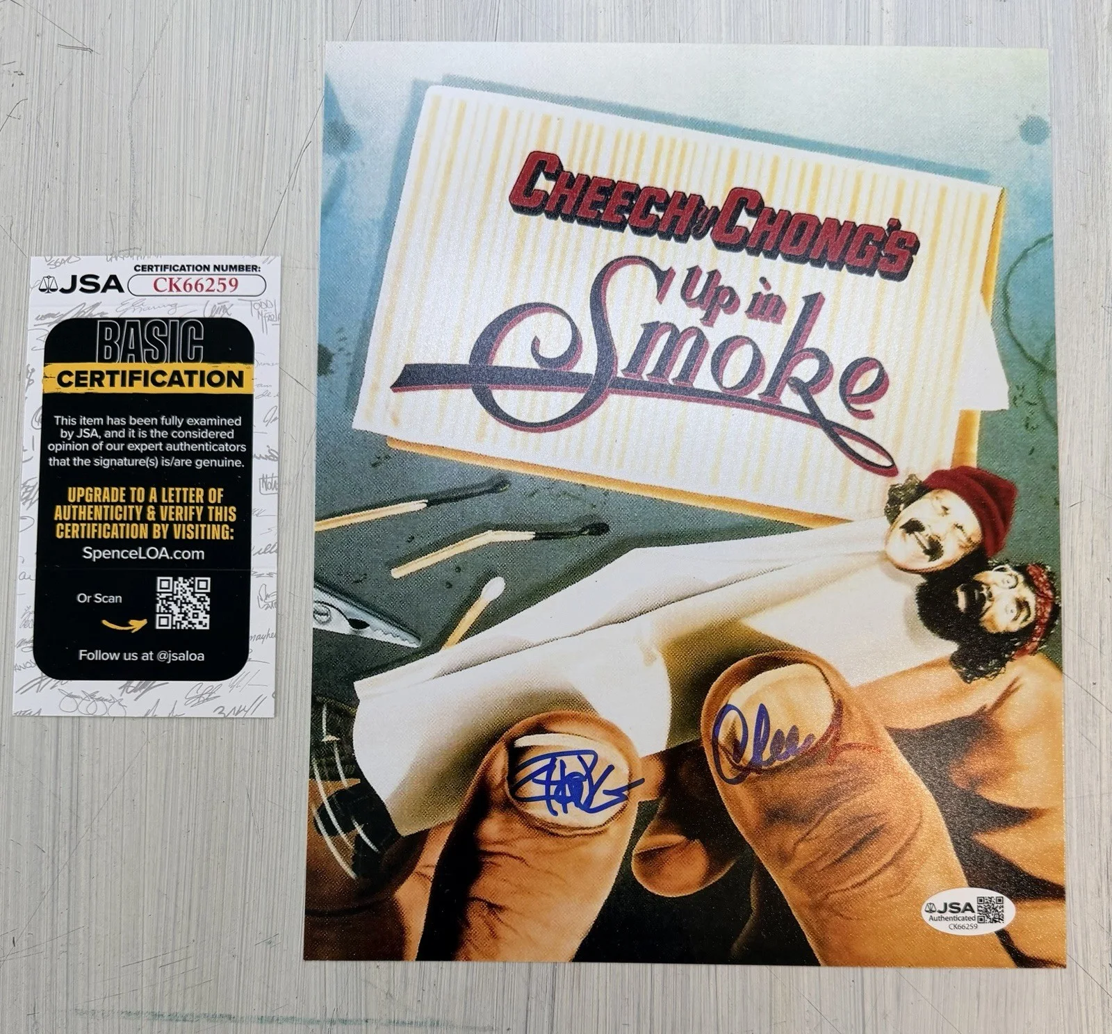 Cheech, Chong — Cheech & Chong Dual Signed 8x10 Photo Autographed "Up In Smoke" JSA COA