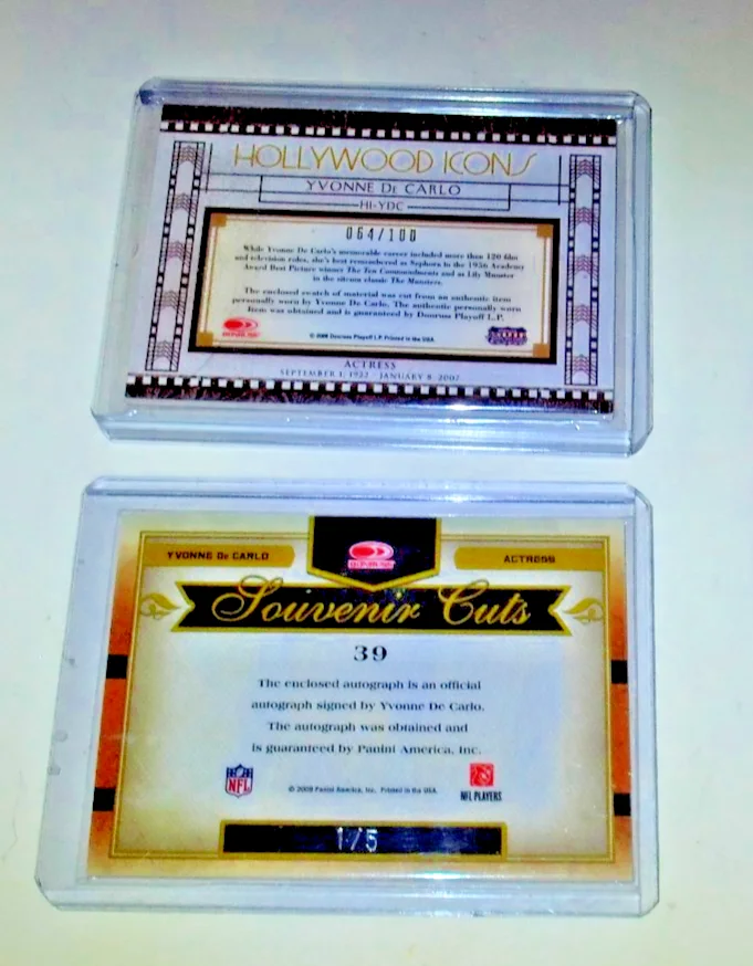 Yvonne De Carolo — Yvonne De Carlo National Treasures --1/5 Autograph & Hollywood Icons--64/100, изображение 2