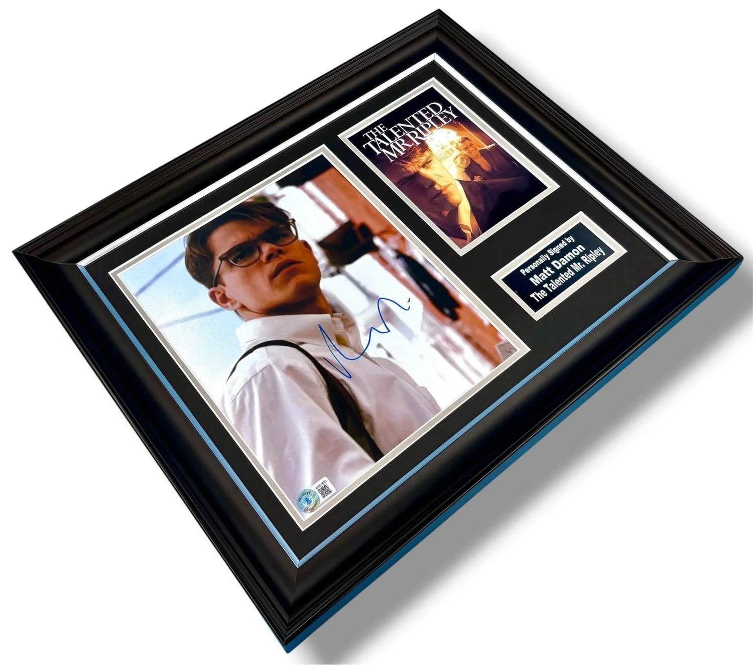 Matt Damon Signed Photo Framed & Beckett COA The Talented Mr Ripley Poster Auto, изображение 3