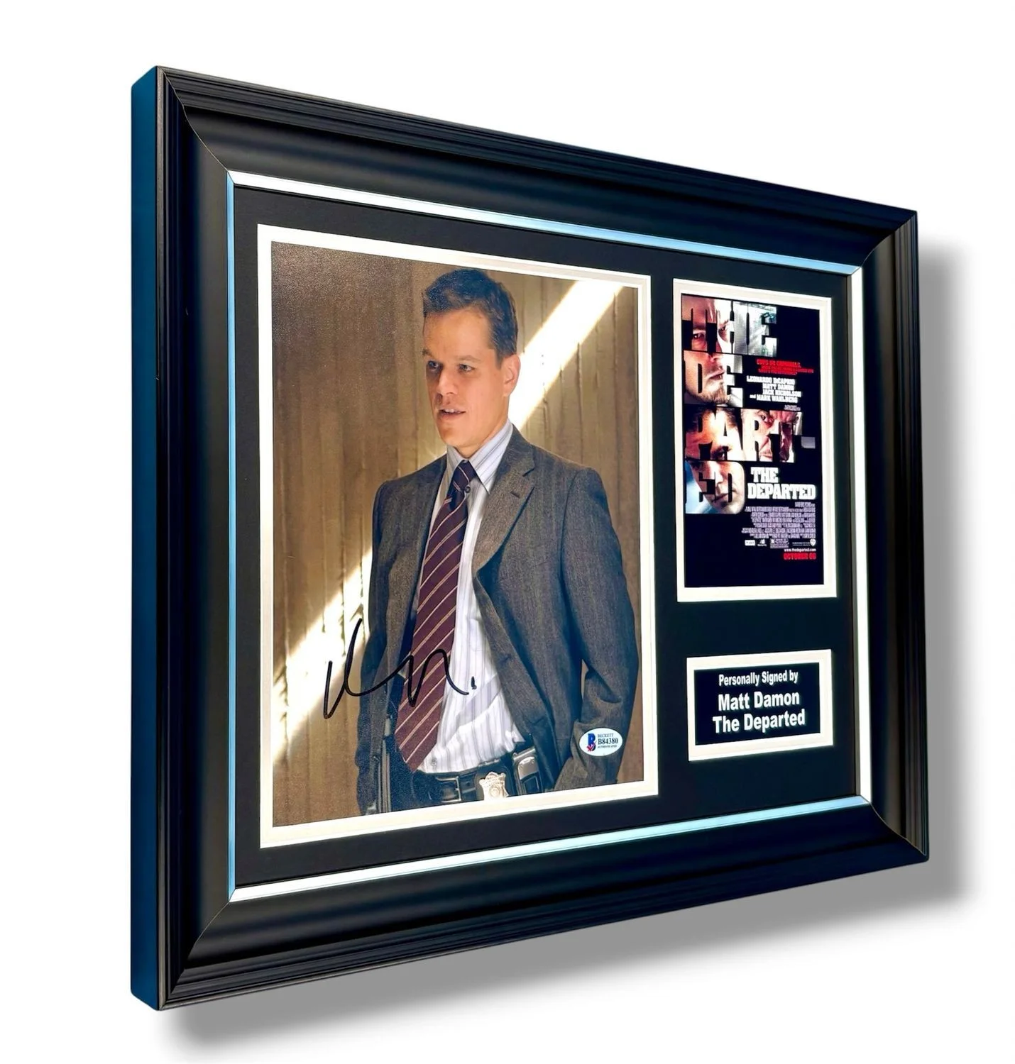 Matt Damon Signed Photo Framed & Beckett COA The Departed Poster Autograph Auto, изображение 2