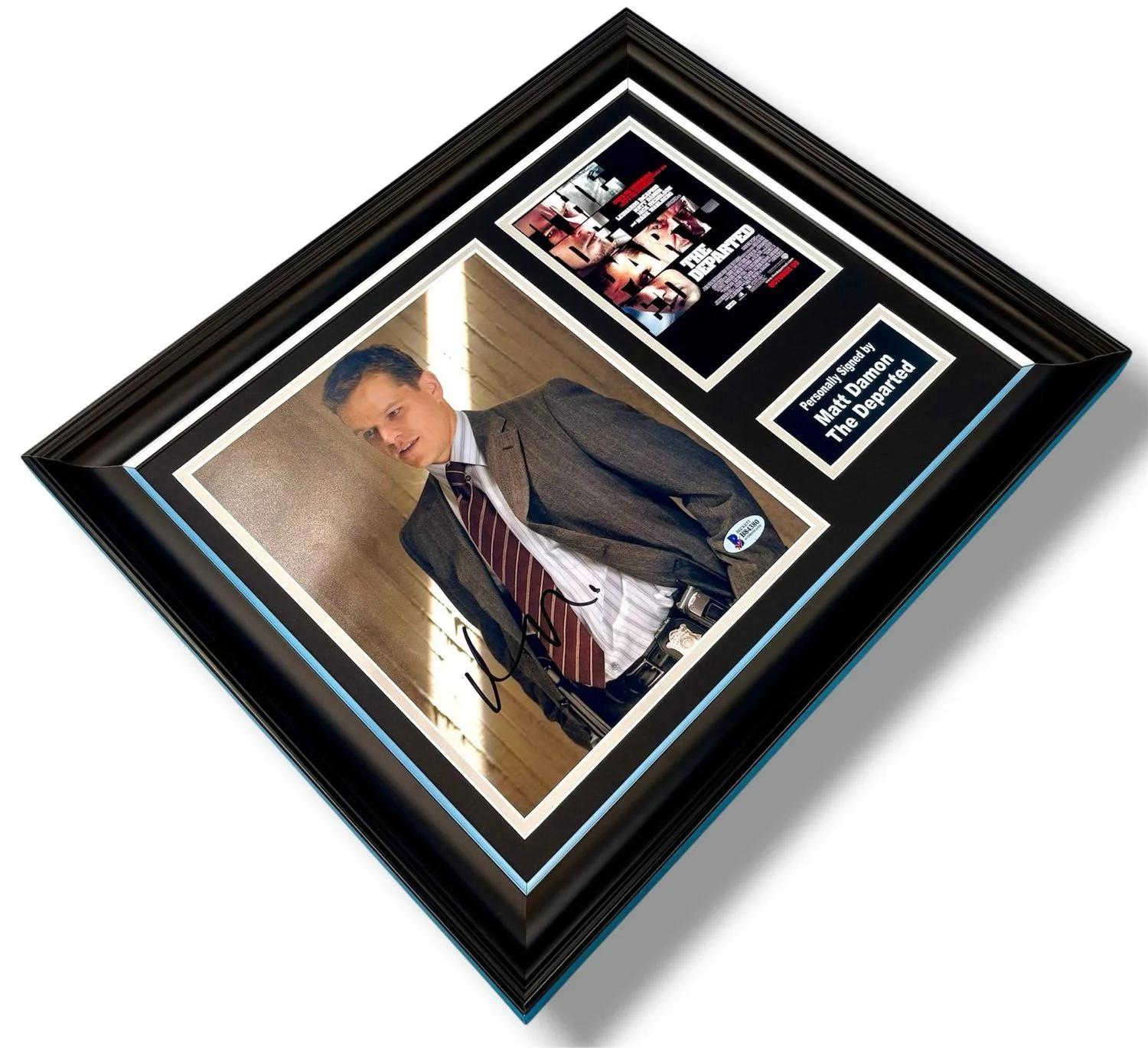 Matt Damon Signed Photo Framed & Beckett COA The Departed Poster Autograph Auto, изображение 3