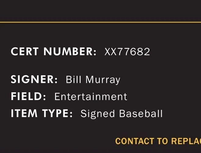 Bill Murray — Bill Murray Autographed Actor Ghostbusters Caddyshack ROML Baseball JSA LOA, image 2
