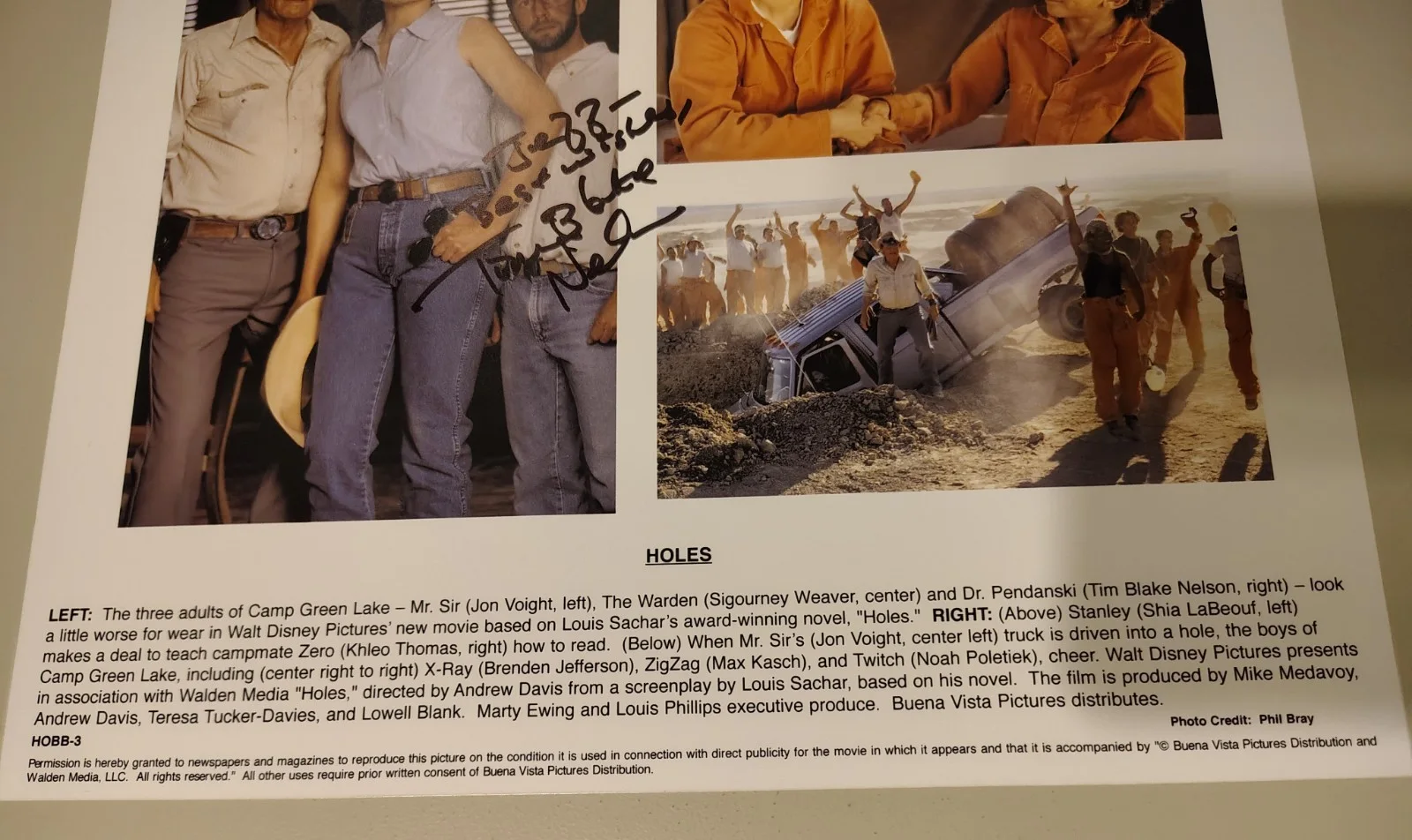 Tim Blake Nelson — HOLES 2003 Movie Signed Autograph 8x10 Photo Tim Blake Nelson Disney Press Kit, изображение 2